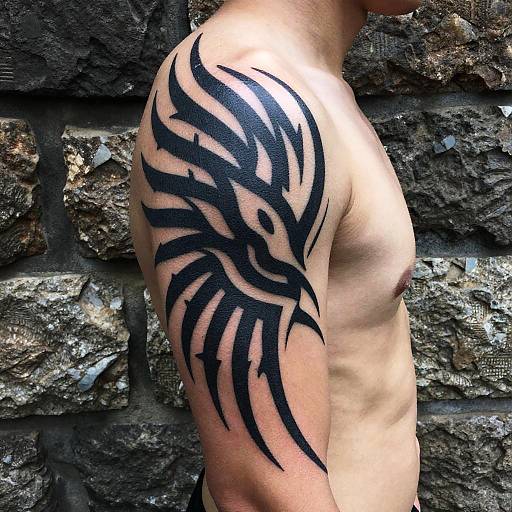 Tribal Wings Tattoo on Arm