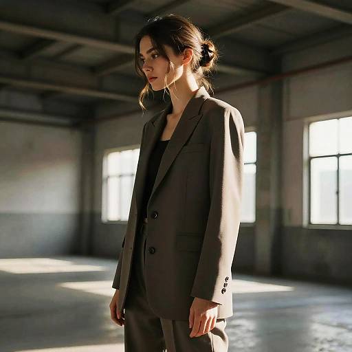 Loose Bun Fashion Editorial in Warehouse