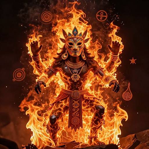 Fiery Petwo Lwa Spirit Illustration