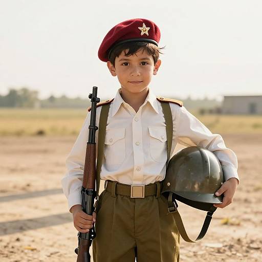 Youthful Soldier in Military Uniform