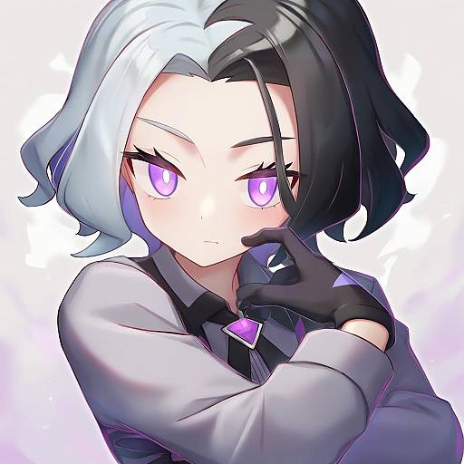 Illustration of Amethio (pokemon), pokemon in the style of Mitake eil