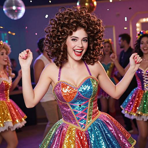 Vibrant Woman Dancing in Costume