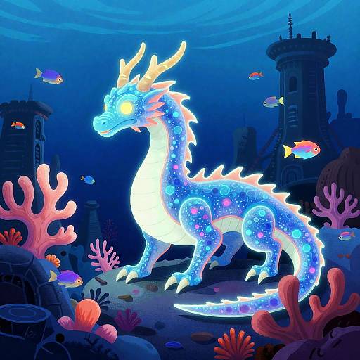 Neon Coral Dragon in Sunken City