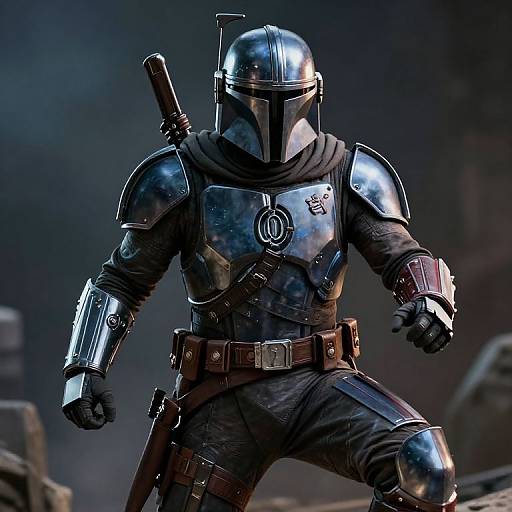 Intricate Mandalorian in Cinematic Armor