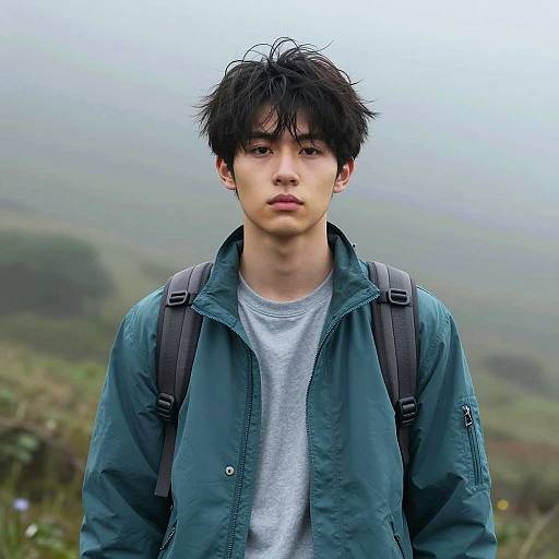 Serene Outdoor Portrait of Young Man