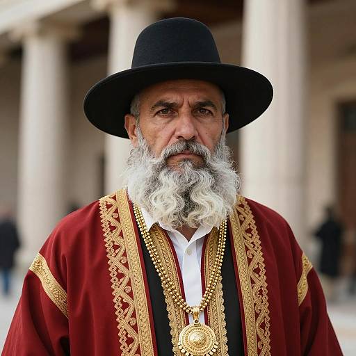 Orthodox Jewish Man in Traditional Attire