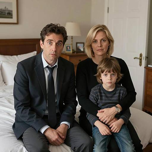 Intimate Family Moment in a Bedroom