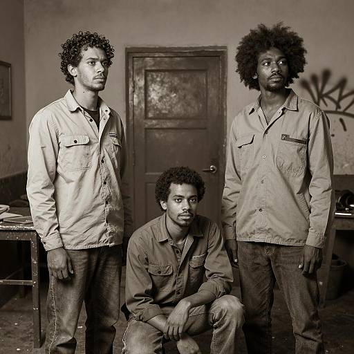 Sepia-Toned Portrait of Three Men