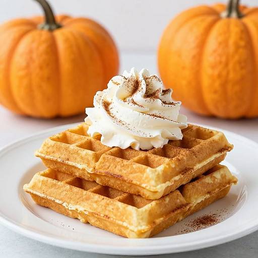 Artful Golden Pumpkin Spice Waffles