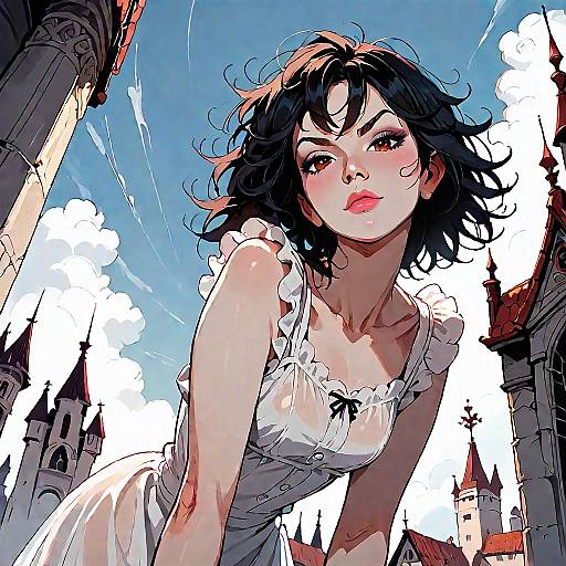 Vampire Girl in White Sundress