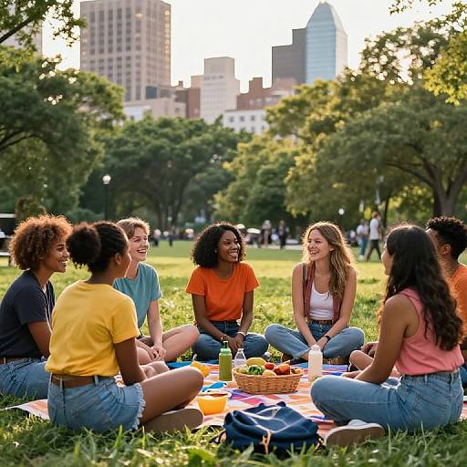 Family Gathering in Urban Park