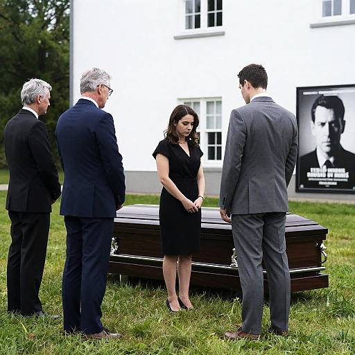 Emotional Funeral Scene with Attendees