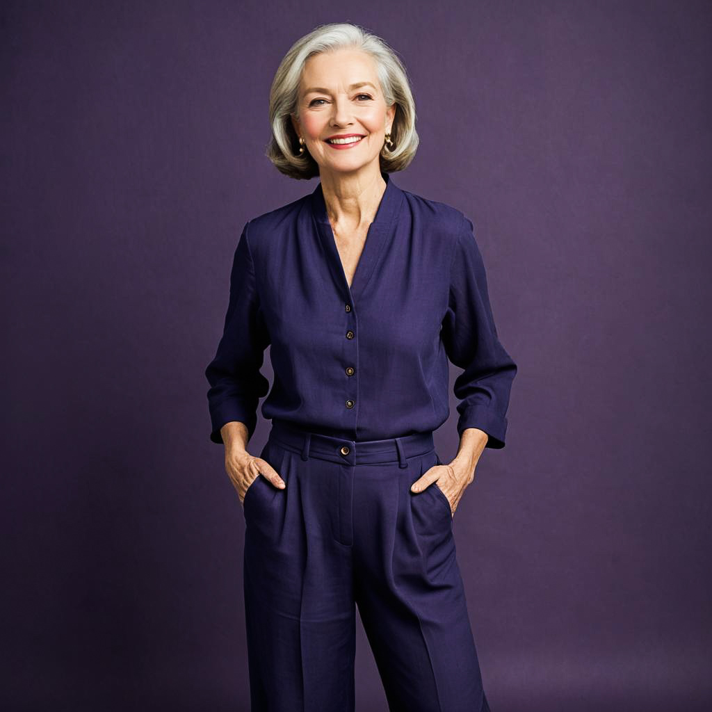 Elegant Portrait of a Smiling Elderly Woman