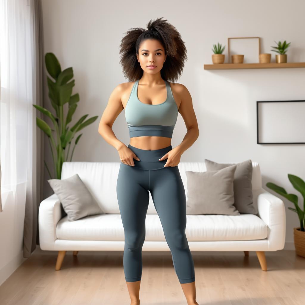 Realistic Home Yoga Pants Fashion Shoot