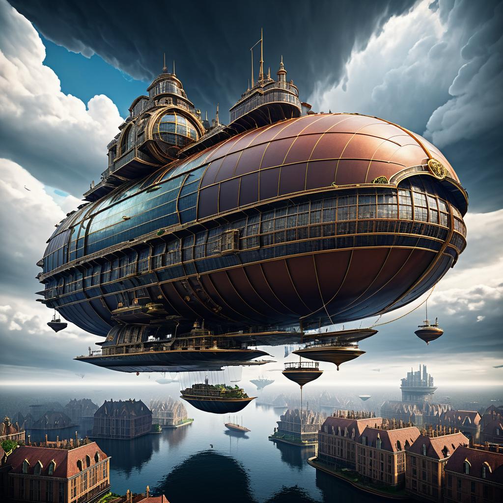 Jules Verne's Surreal Floating Airship Adventure