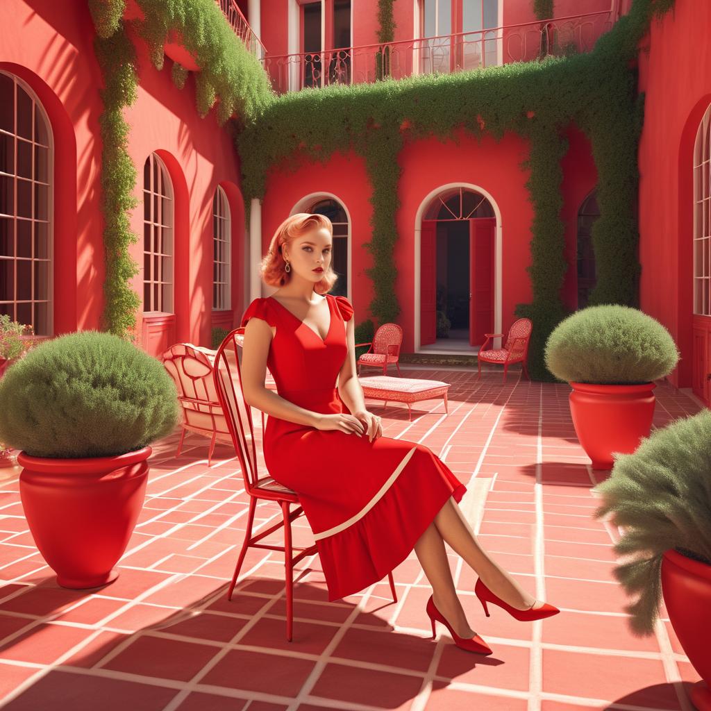 Surreal Fashion in a Vintage Courtyard