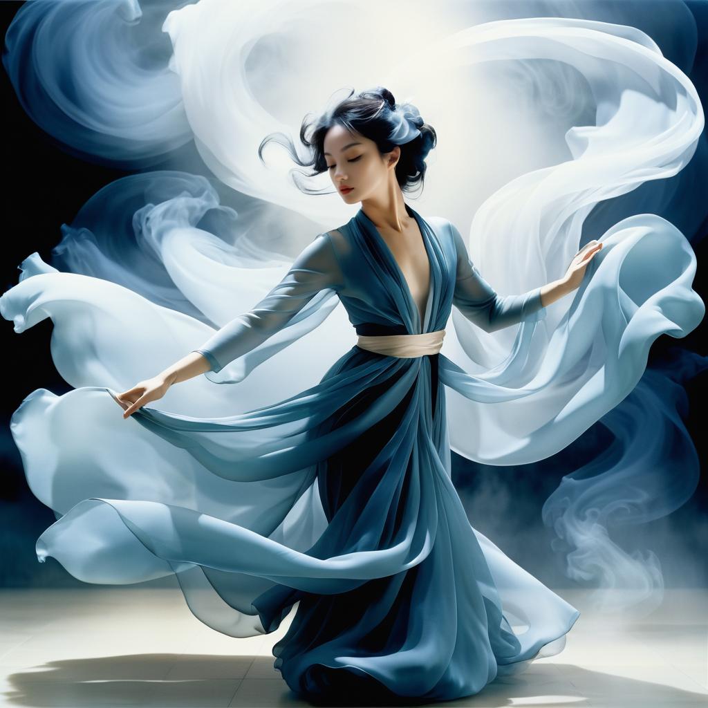 Ethereal Dancer in Surreal Smoke