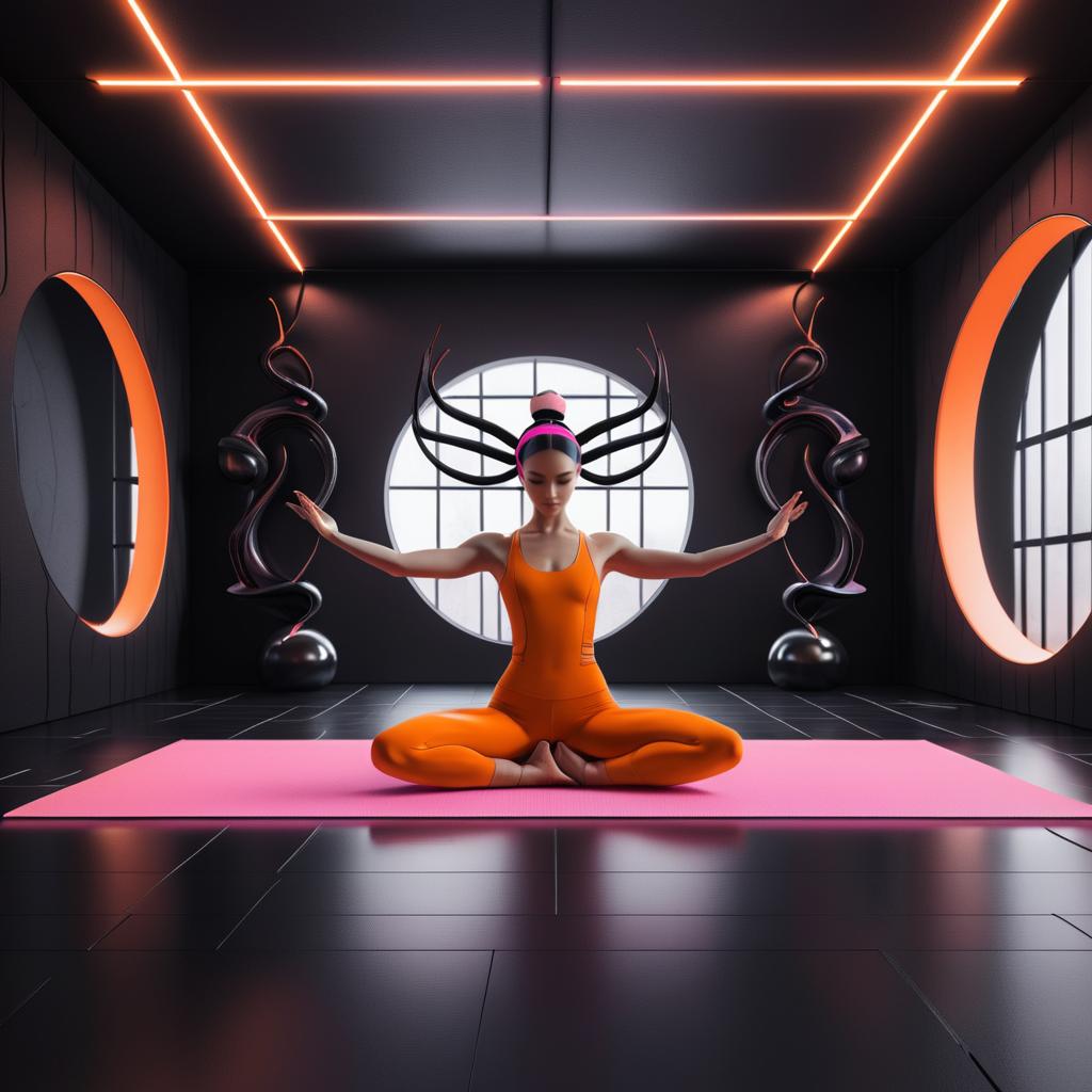 Futuristic Fairy in Yoga Pose