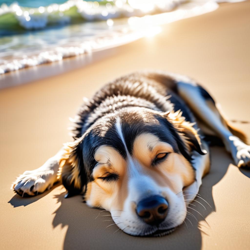 Stunning Close-Up of Beachside Dog