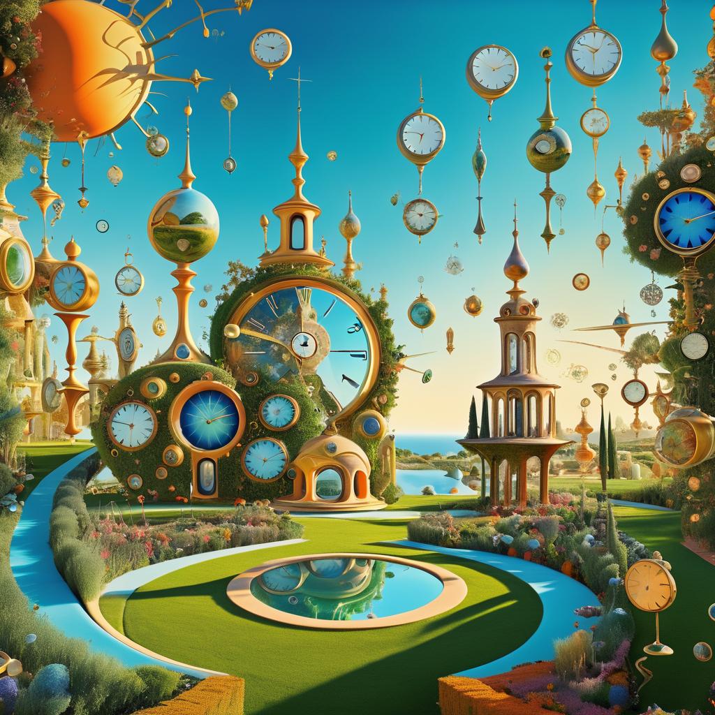 Surreal Clock Garden Inspired by Dalí