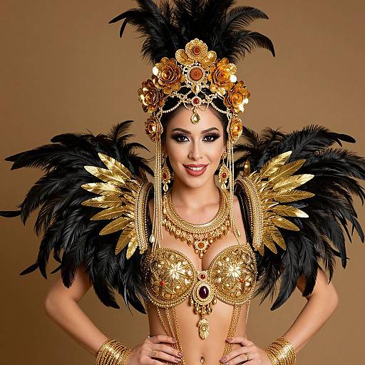 Opulent Feathered Fashion Ensemble