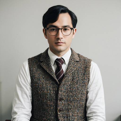 Man in Tweed Vest and Glasses