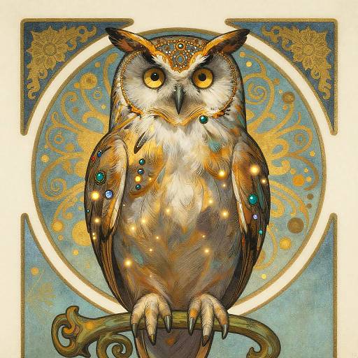 Celestial Owl Sage with Glowing Feathers