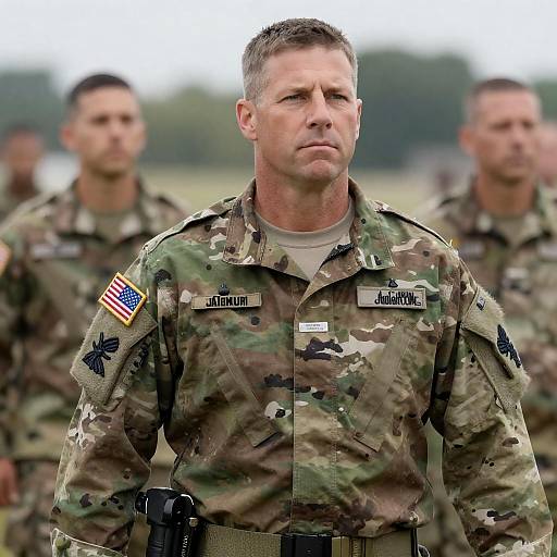 Serious Air Force Officer in Camouflage