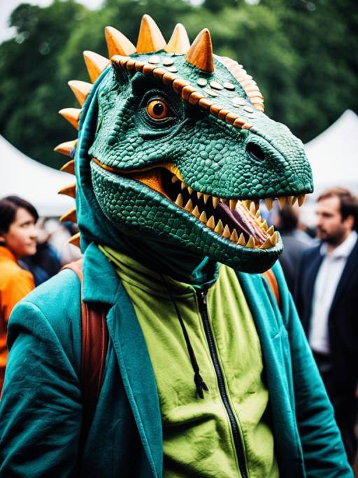 Photorealistic Dinosaur Costume Cosplay Portrait