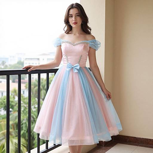 Princess Midi Dress on Balcony
