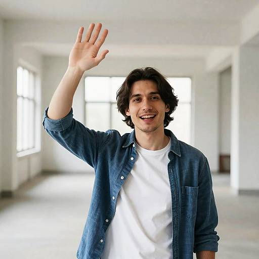 Cheerful Man in Industrial Setting