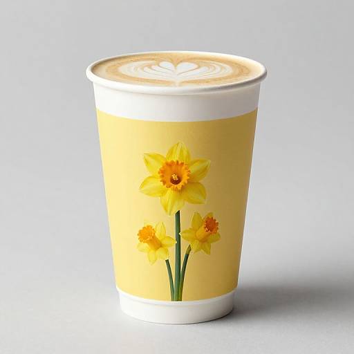 16 oz Latte Cup with Daffodils