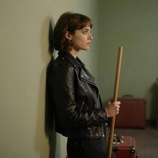 Profile Portrait of Woman with Stick