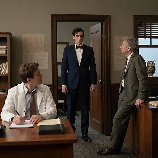 Surprised Encounter in a Dim Office