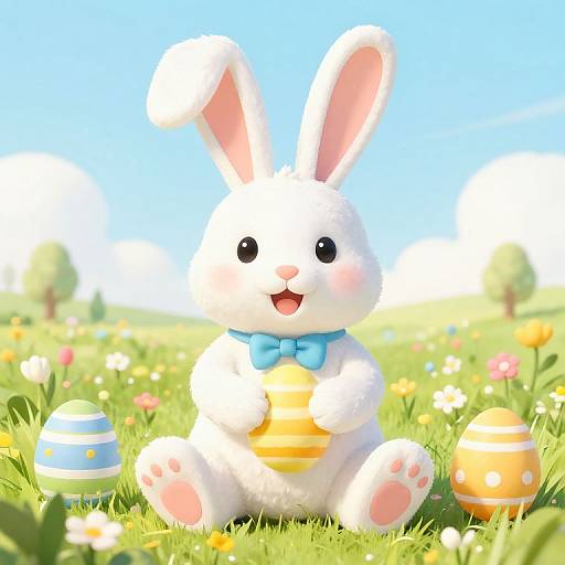 Cheerful Easter Bunny Illustration