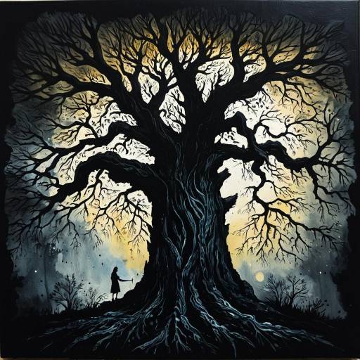 Mysterious Silhouette of the Ancient Tree Mysterious Silhouette of the Ancient Tree