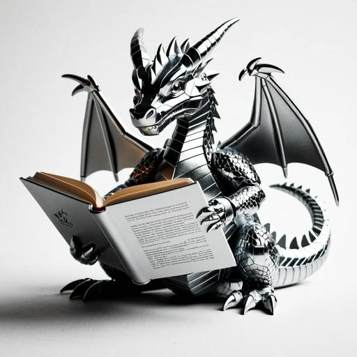 Chrome Metallic Dragon Toy Reading Book