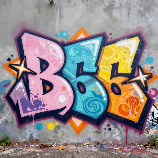 Vibrant Graffiti Name Mural