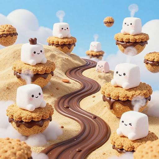 Surreal Chocolate River Floating Islands