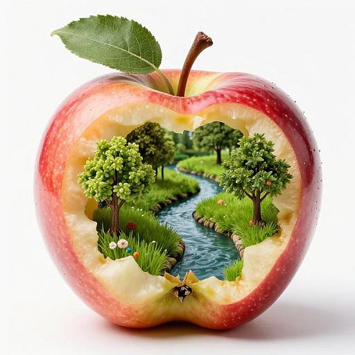 Miniature Ecosystem Inside Rotting Apple