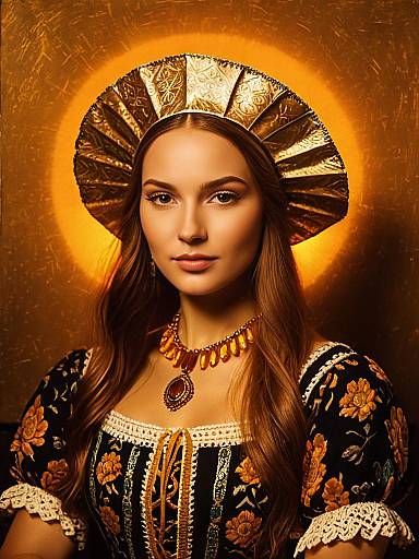 Bohemian Woman in Vibrant Tribal Outfit