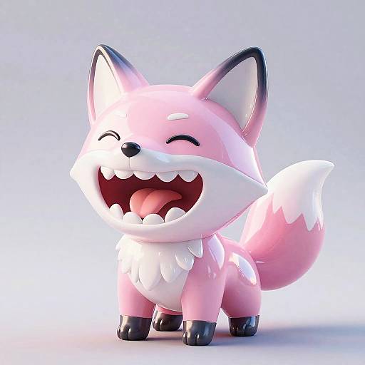 Iridescent Pink Plushie Fox