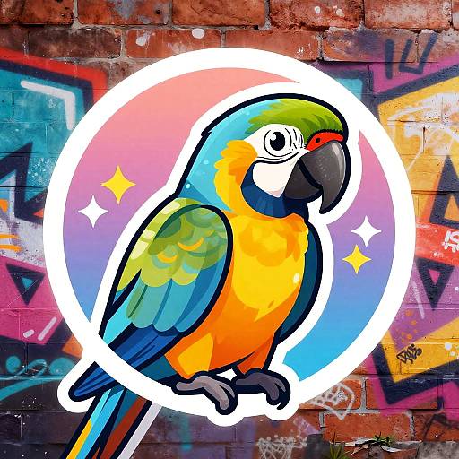 Vibrant Parrot Graffiti Avatar