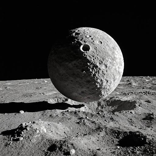 Lunar Surface with Crescent Shadow