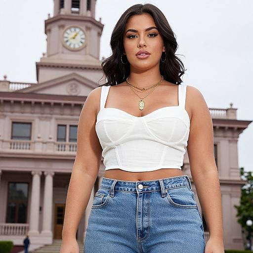 Curvy Woman in Vintage Streetwear