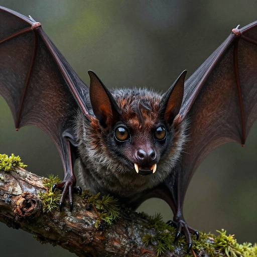 Realistic Vampire Bat Close-Up Drawing