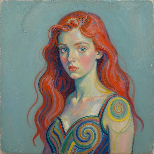 Colorful Spiral Portrait Painting