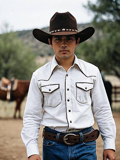 Young Cowboy in Western Attire