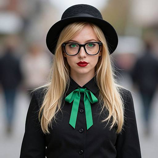 Blonde Woman in Riddler Costume