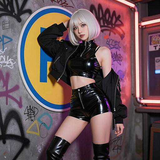 Edgy Neon-Lit Urban Fashion